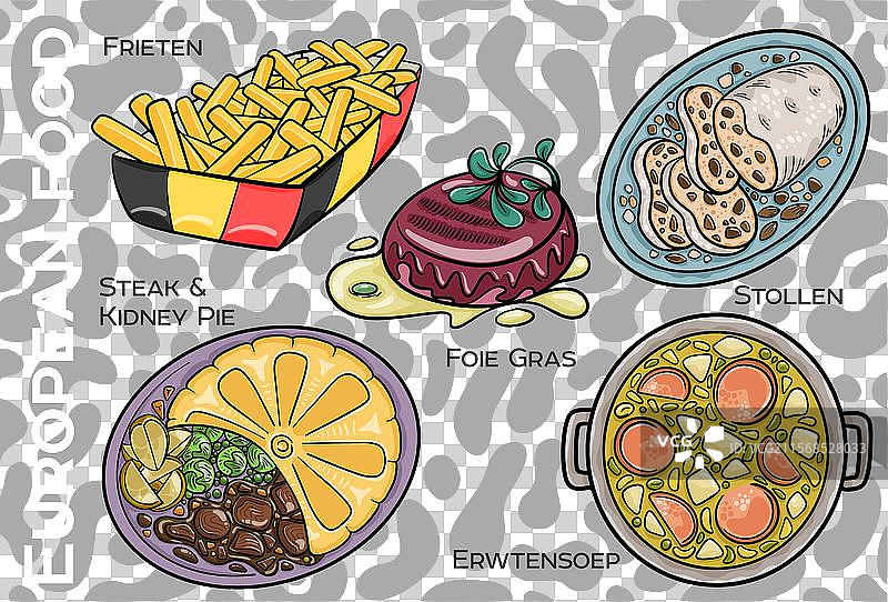 受欢迎的中西欧美食套餐图片素材