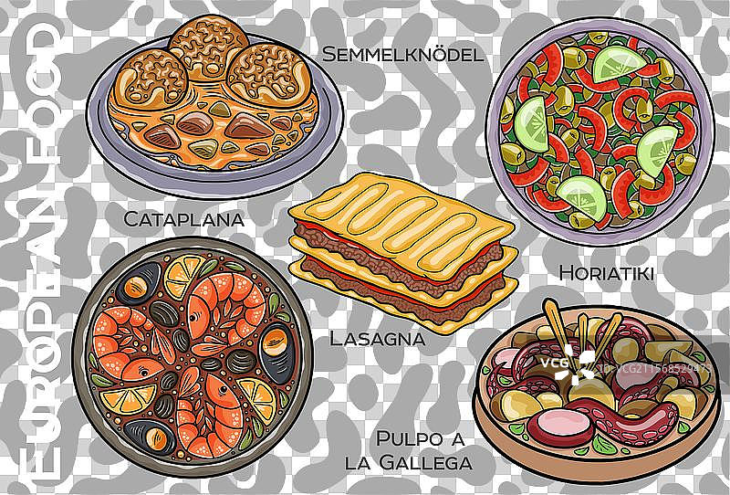 受欢迎的中西欧美食套餐图片素材