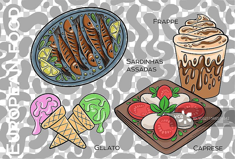 受欢迎的中西欧美食套餐图片素材