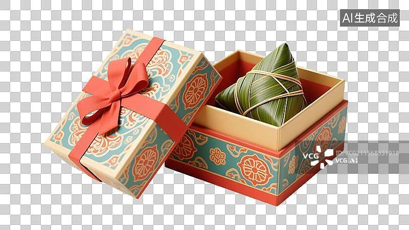 【AI数字艺术】礼盒装粽子端午节传统美食文化礼品包装设计图片素材