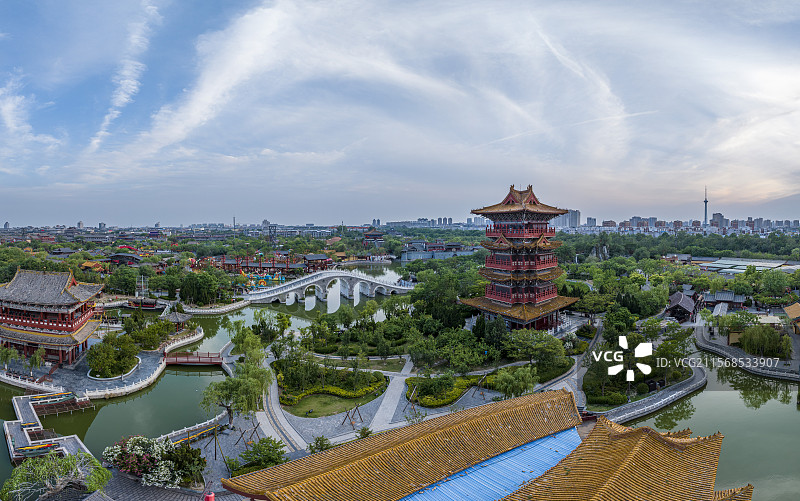 河南省开封市开封古城航拍图片素材