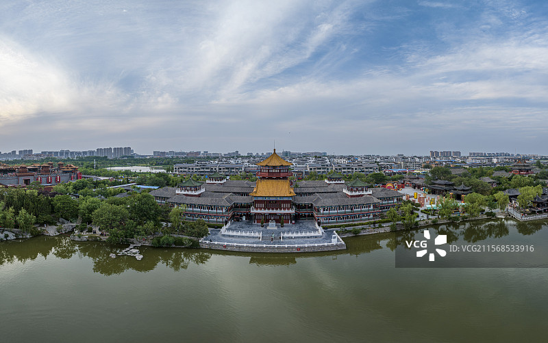 河南省开封市开封古城航拍图片素材