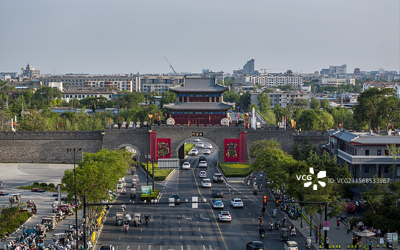 河南省开封市开封古城航拍图片素材
