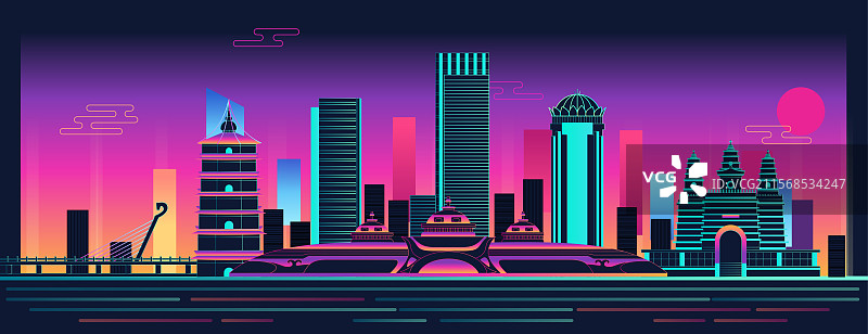 黄昏,新中式风格,国风,著名景点,无人,美式复古,城市天际线,高楼大厦,复古,山,新中式,现代,摩天图片素材