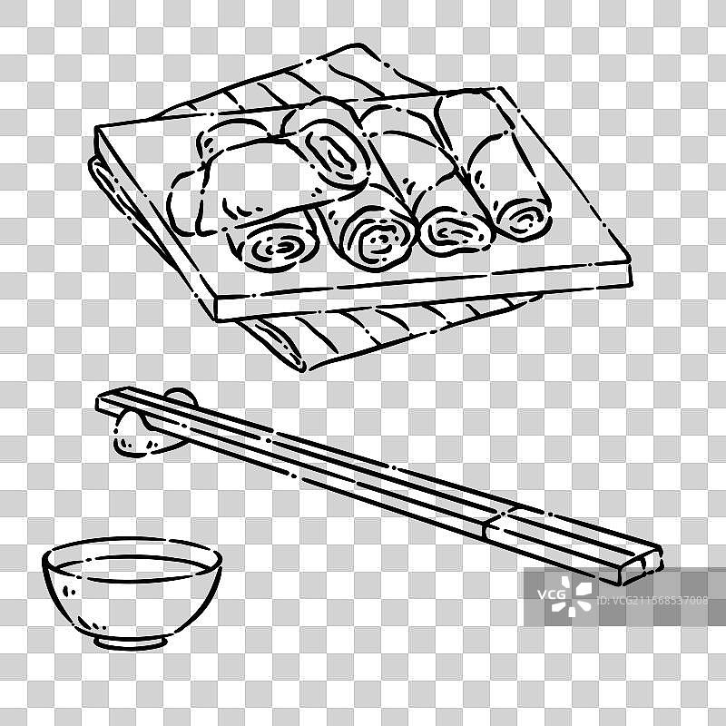 立春卡通可爱传统食物春卷插画图片素材