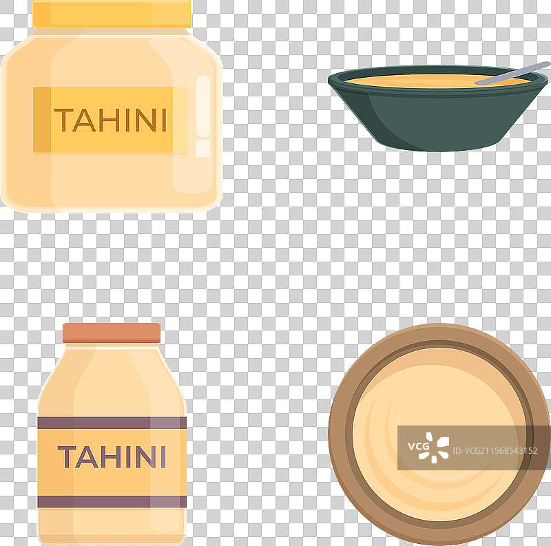 卡通芝麻酱调料图标集图片素材