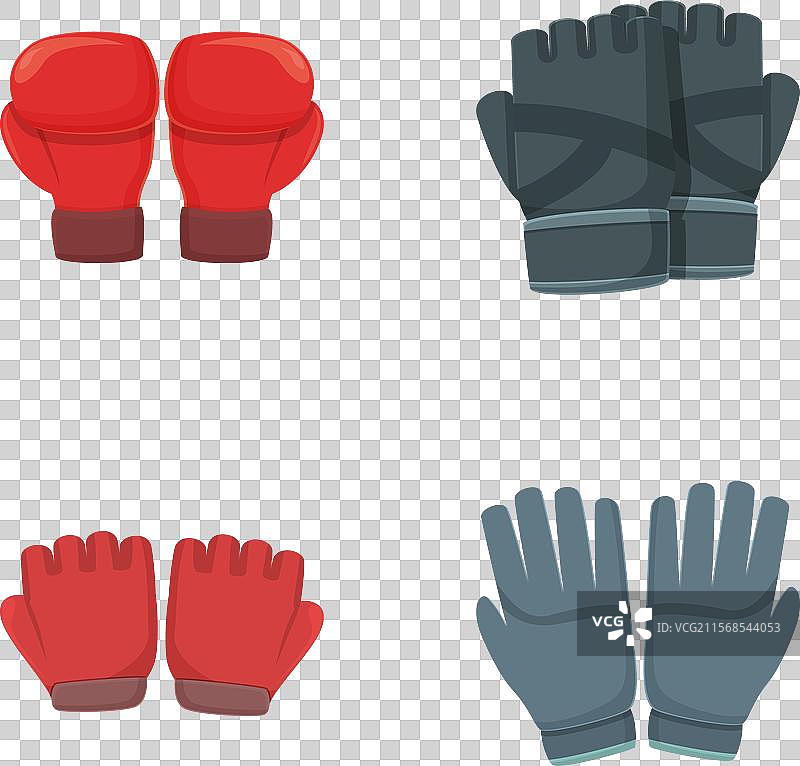 运动手套图标集 卡通手套图片素材