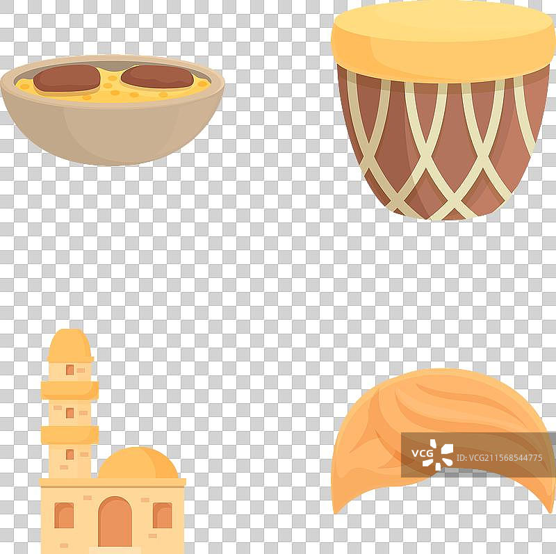 贝都因文化图标集 卡通贝都因人图片素材