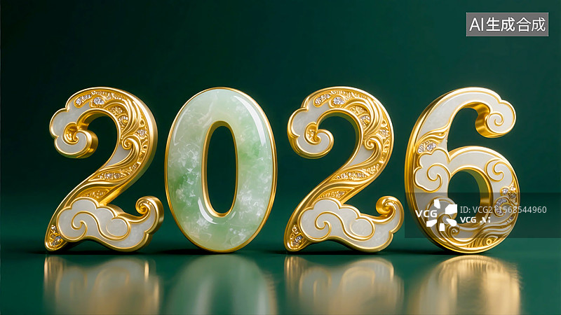 【AI数字艺术】金韵华年：2026 祥瑞呈图片素材