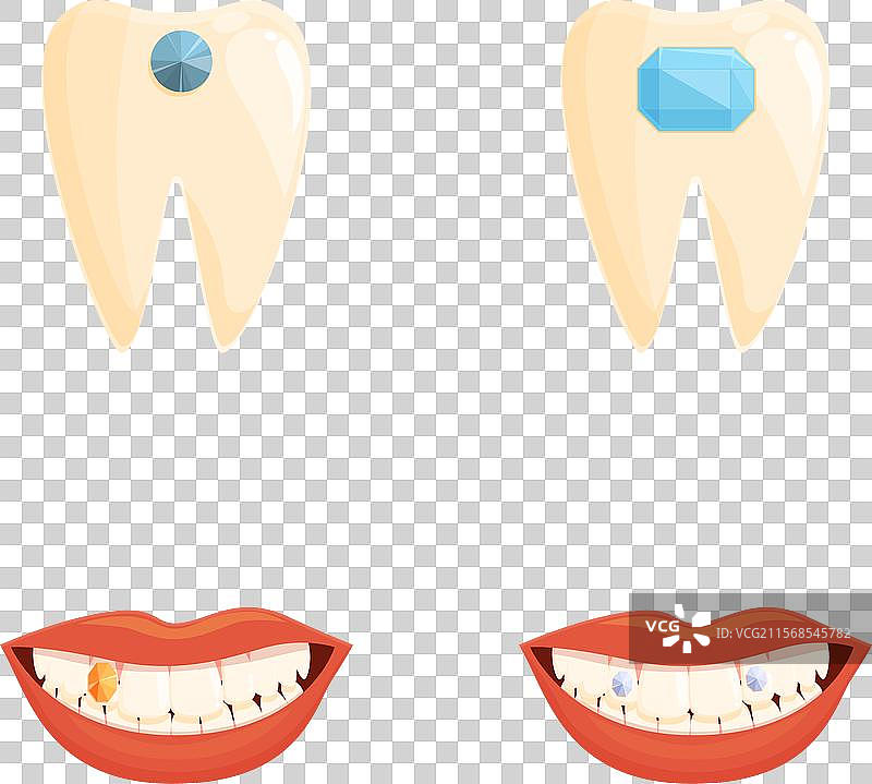 牙科饰品图标集 卡通人物图片素材