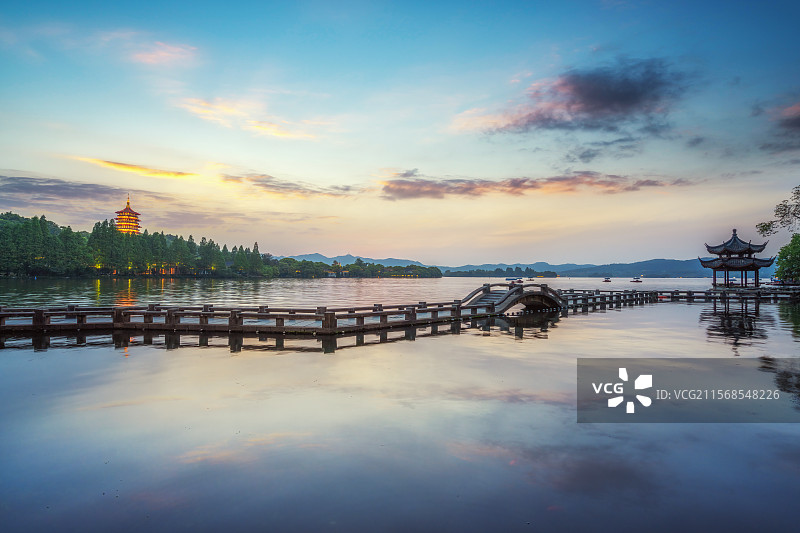 西湖夕照图片素材