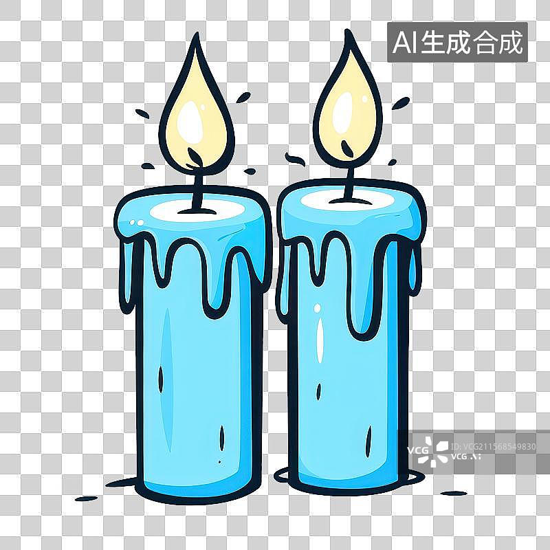【AI数字艺术】3D渲染免扣图元素两根蜡烛图片素材