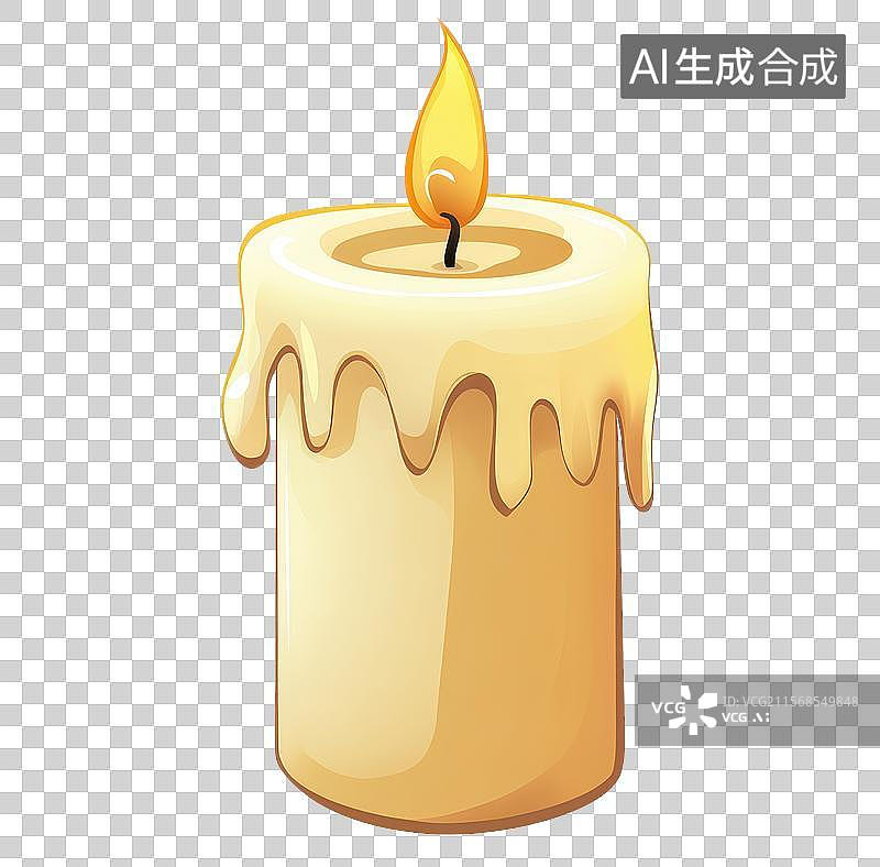 【AI数字艺术】3D渲染免扣图元素一根蜡烛图片素材