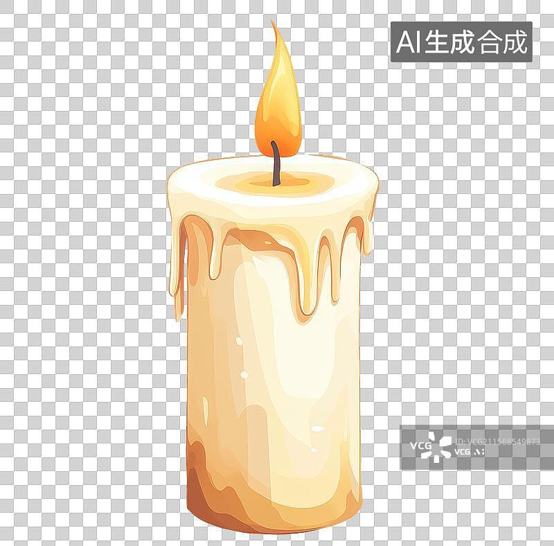 【AI数字艺术】3D渲染免扣图元素一根蜡烛图片素材