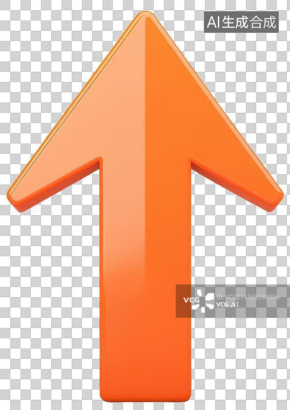 【AI数字艺术】3D渲染免扣图元素橙红色卡通箭头图片素材