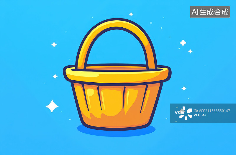 【AI数字艺术】卡通购物篮图片素材