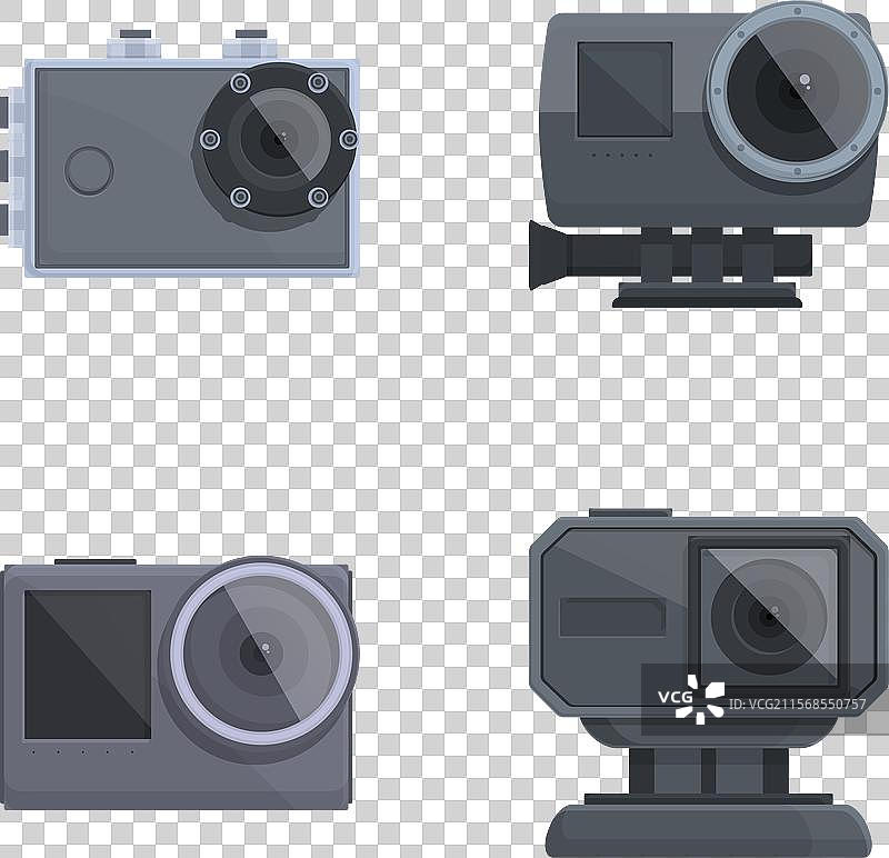 一套现代数码相机和运动相机图片素材