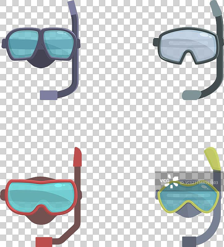 五彩缤纷的浮潜面罩套装图片素材