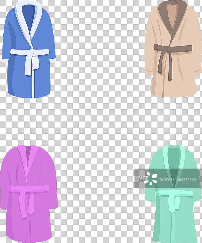 一套色彩丰富的浴袍图片素材