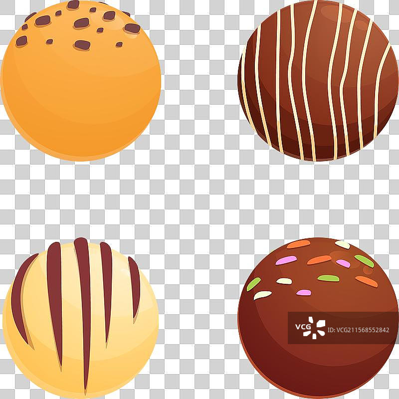 各种美味的巧克力松露球图片素材