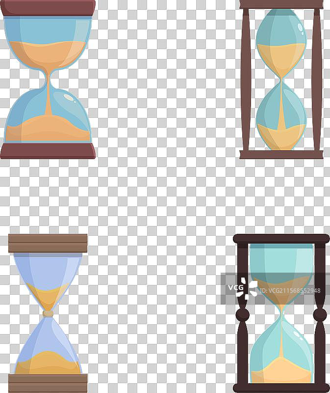 一组多彩的沙漏图标图片素材