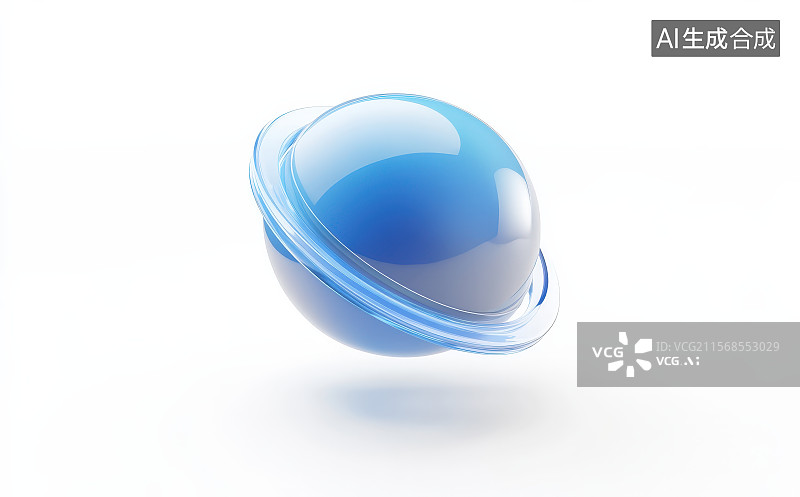 【AI数字艺术】白色背景下的带有星环的行星图片素材