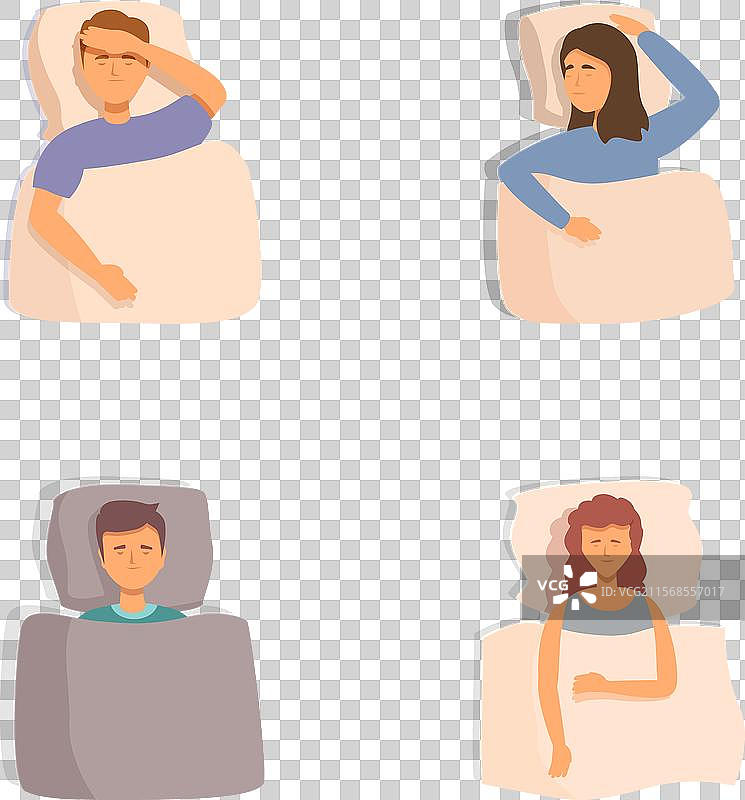 一组人正在经历睡眠困难图片素材