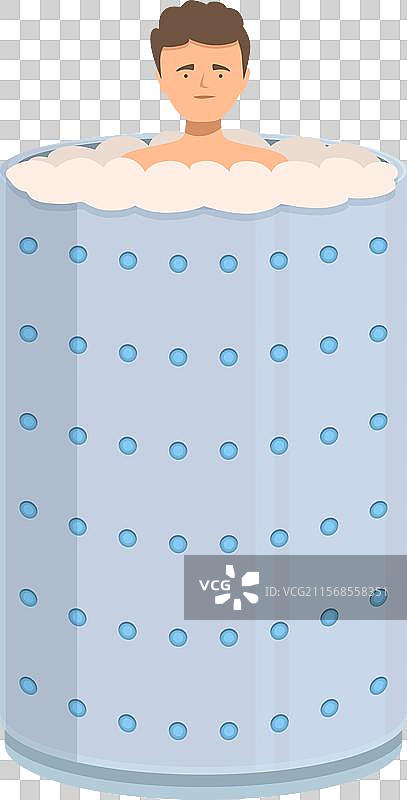男子在冷冻疗法舱中放松体验图片素材