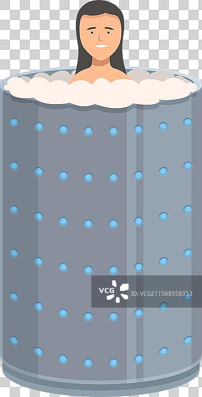 女性在冷疗机中放松图片素材