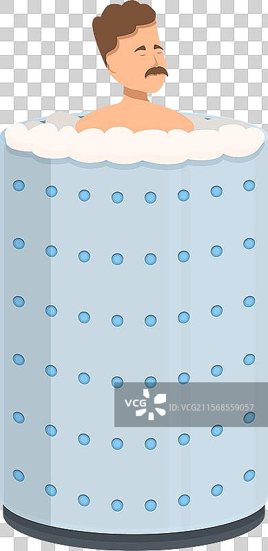 男子在冷疗机中放松，缓解压力图片素材