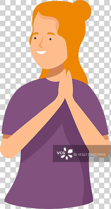 年轻女性鼓掌表示赞赏图片素材