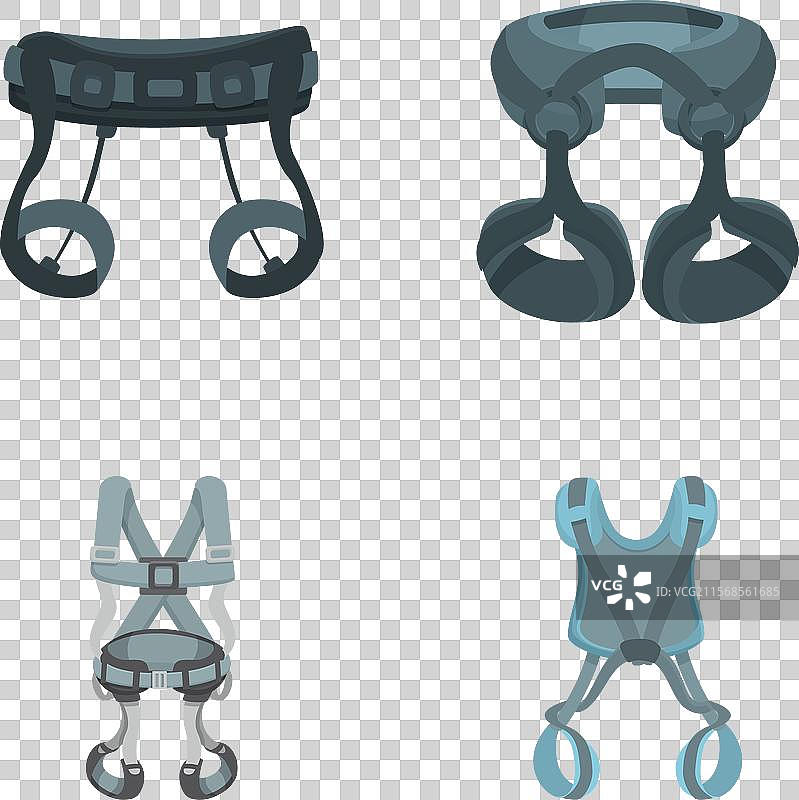 一套独立的攀岩安全带图片素材