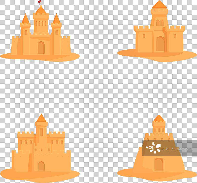 一组卡通沙堡图片素材