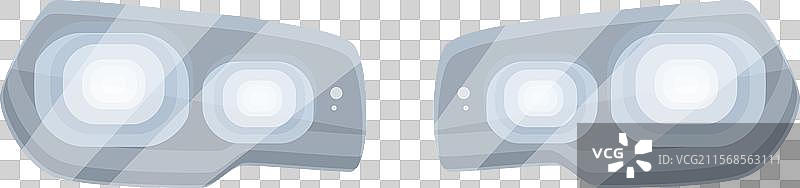 一对逼真的现代汽车大灯闪耀着光芒图片素材