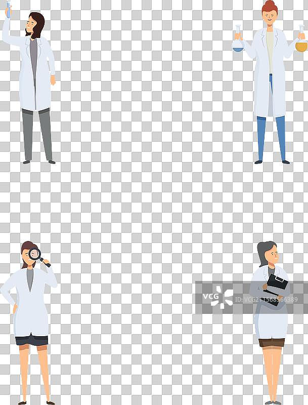 多样化科学家卡通角色集合图片素材