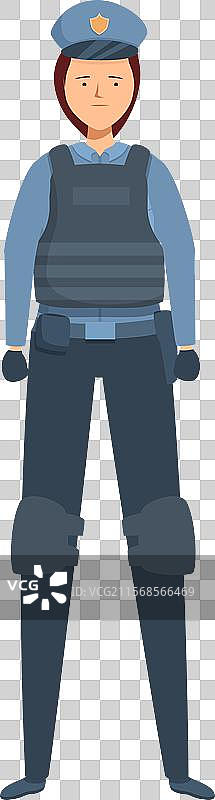 警察正在站岗，确保安全。图片素材