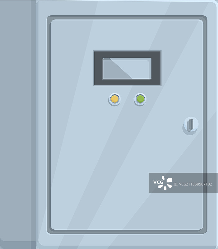 灰色金属电气柜，带显示屏和图片素材