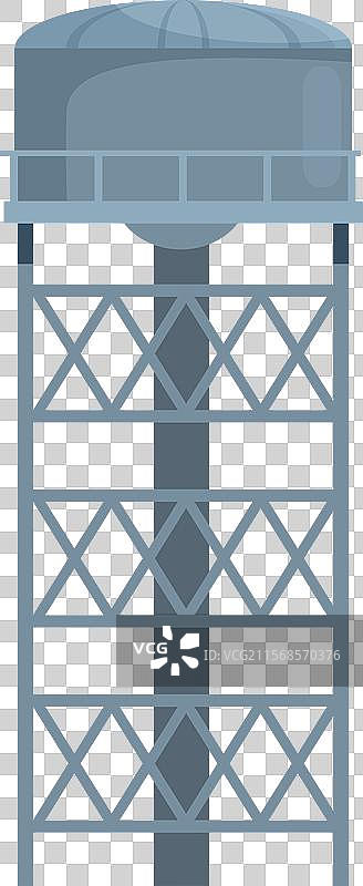 大型金属水塔为一个城镇提供水源图片素材