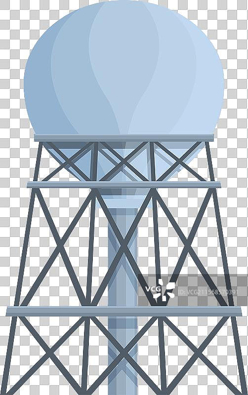 大型球形水塔矗立在金属结构上图片素材