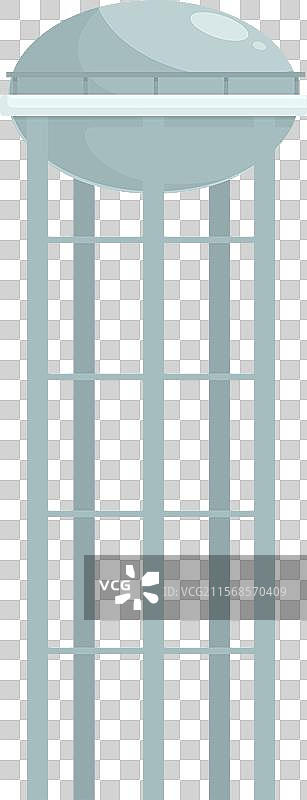 大型金属水塔为一个城镇提供水源图片素材