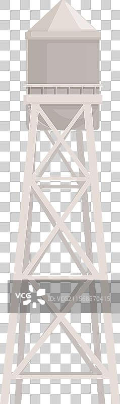 高耸的水塔矗立在坚固的金属结构上图片素材