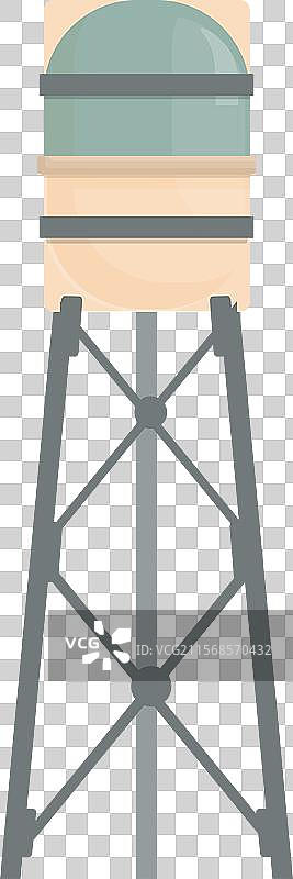 大型水塔矗立在金属结构上图片素材