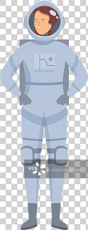 自信的女性宇航员双手叉腰站立图片素材