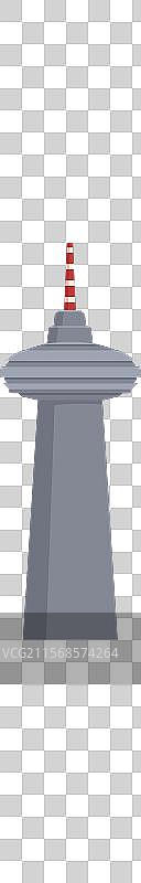 加拿大国家电视塔在晴朗的天空中巍然屹立图片素材