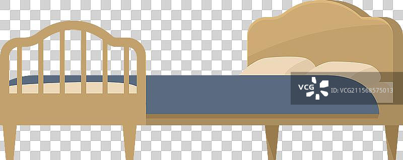 大舒适的双人床，配有额外的床位图片素材