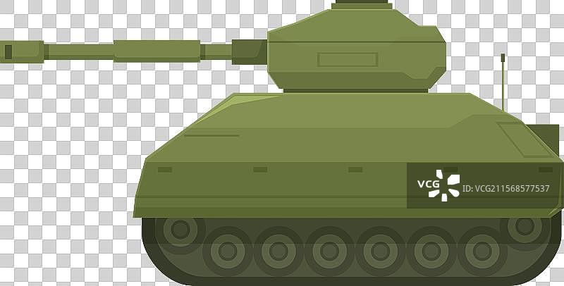 重型军用坦克在警戒中图片素材