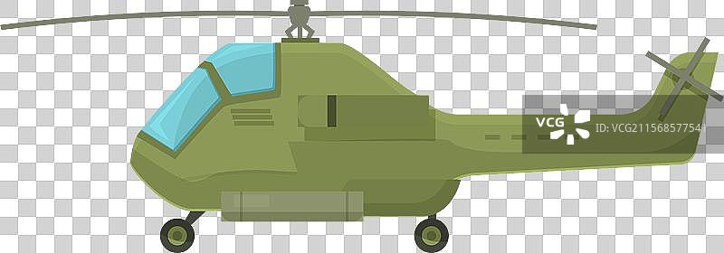 停在地面的军用直升机图片素材