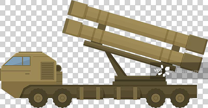 装载在卡车上的军事火箭发射系统图片素材