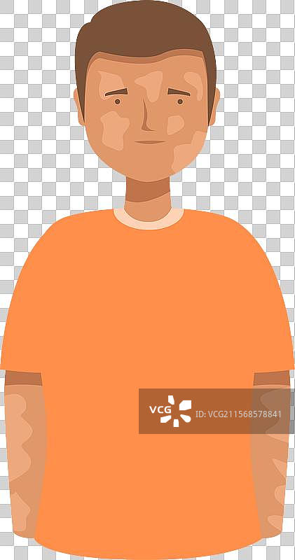 一位年轻男子因白癜风而苦恼地站着图片素材