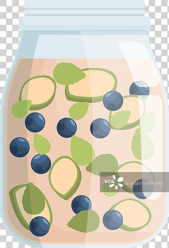 装满排毒水的玻璃罐，里面含有图片素材